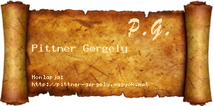 Pittner Gergely névjegykártya